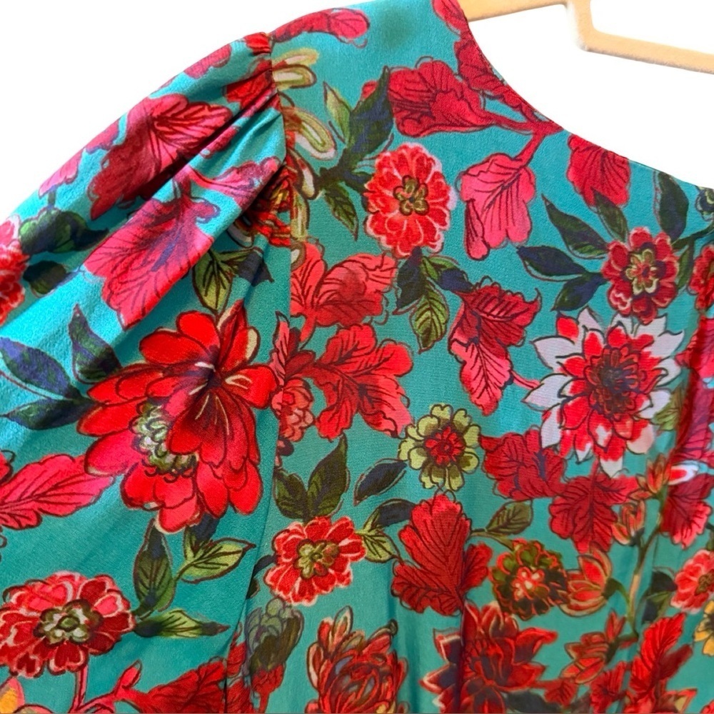 Talbots Petite Romantic Floral Side-Tie Midi Dress | 12P 🌸 - Picture 12 of 16